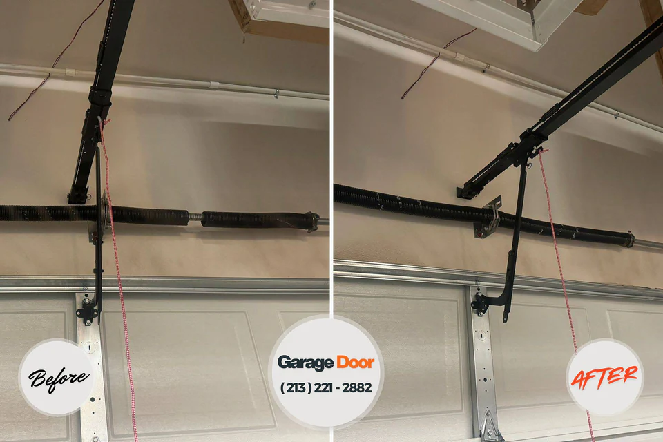 Before and after: garage door repair Walnut Creek, CA